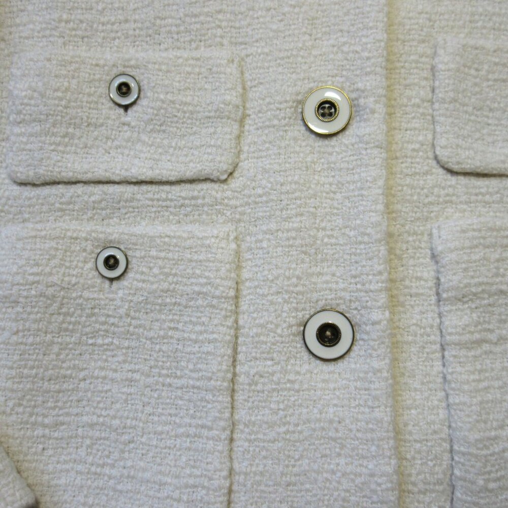 NWT J.Crew Lady Jacket in Ivory Maritime Tweed Collarless Wool Blend 12 - Picture 5 of 8
